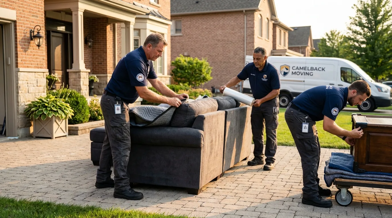 Large estate moving crew wrapping furniture in Wichita Falls, TX