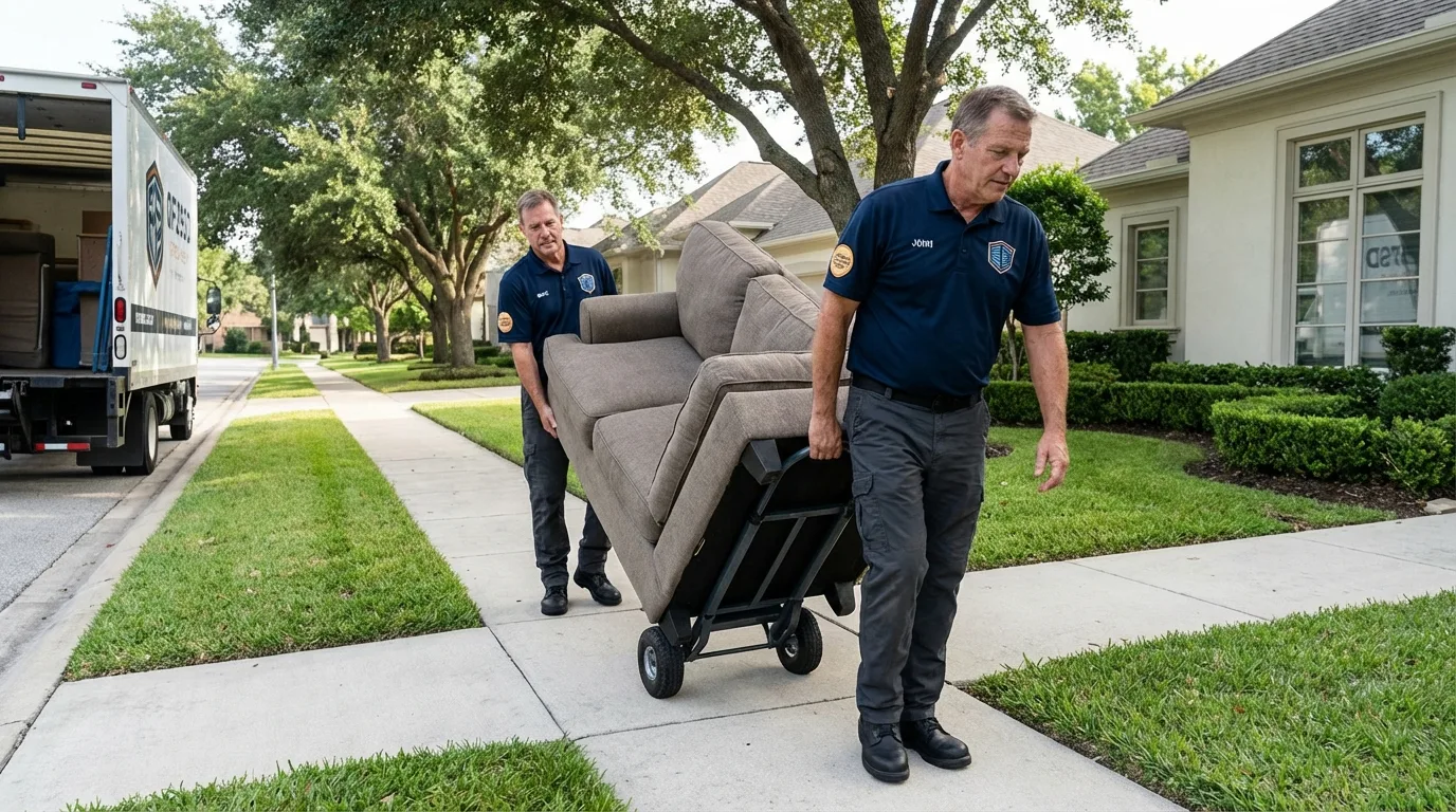 Local residential moving crew loading furniture in Wichita Falls, TX